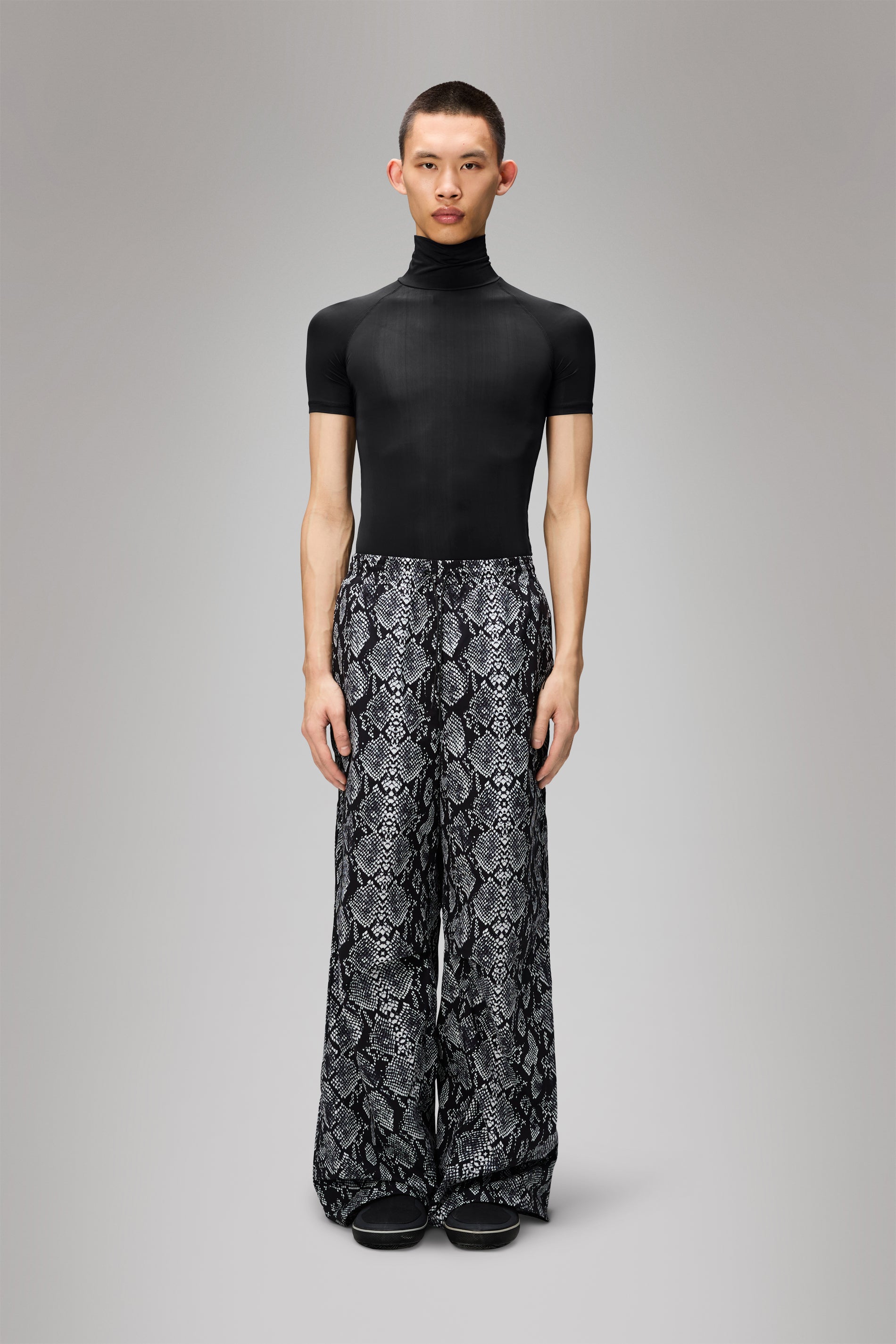 RAINS Snake Mito Pants Wide Black Pants