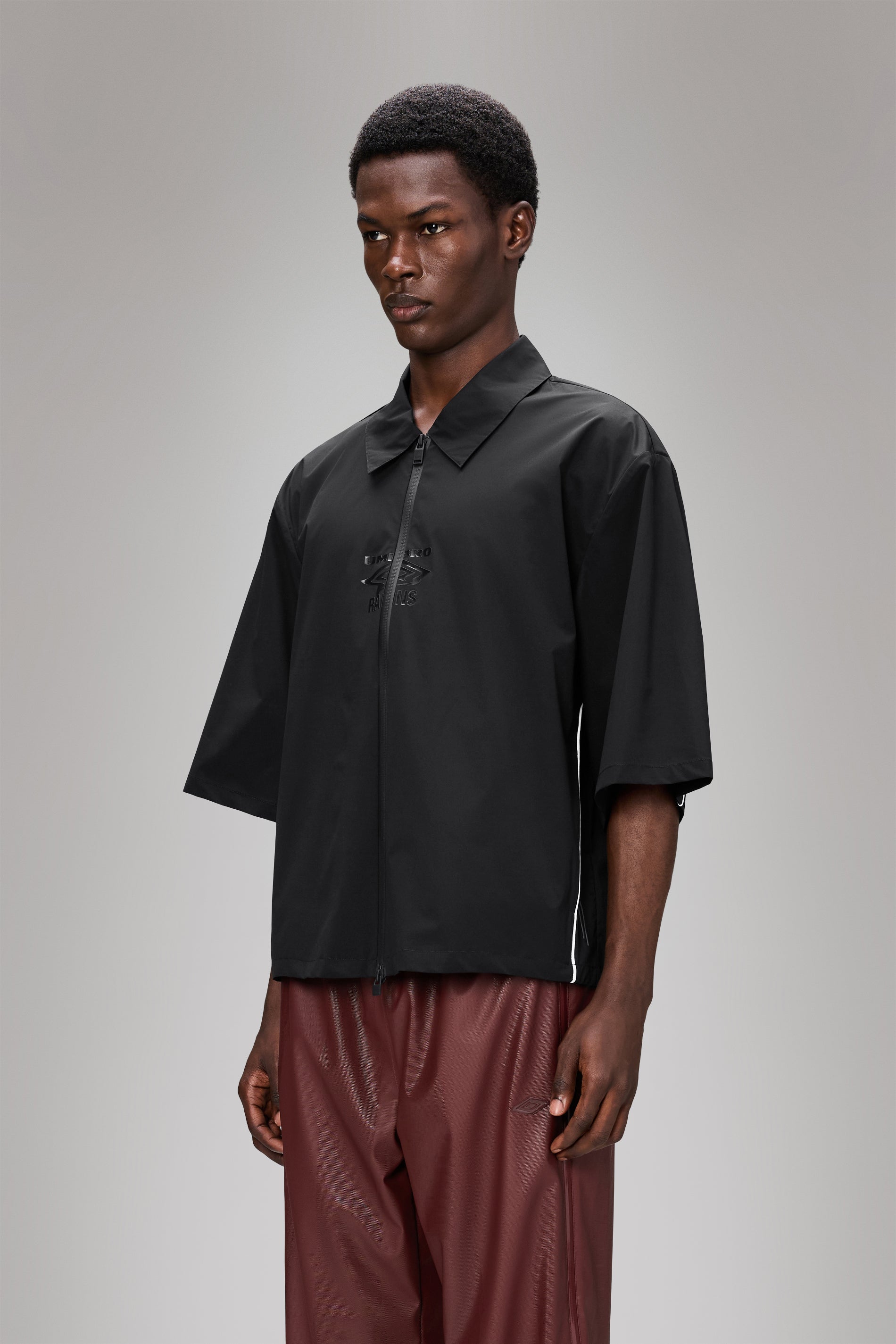 RAINS Rains x Umbro Drill Overshirt Black Short Sleeve
