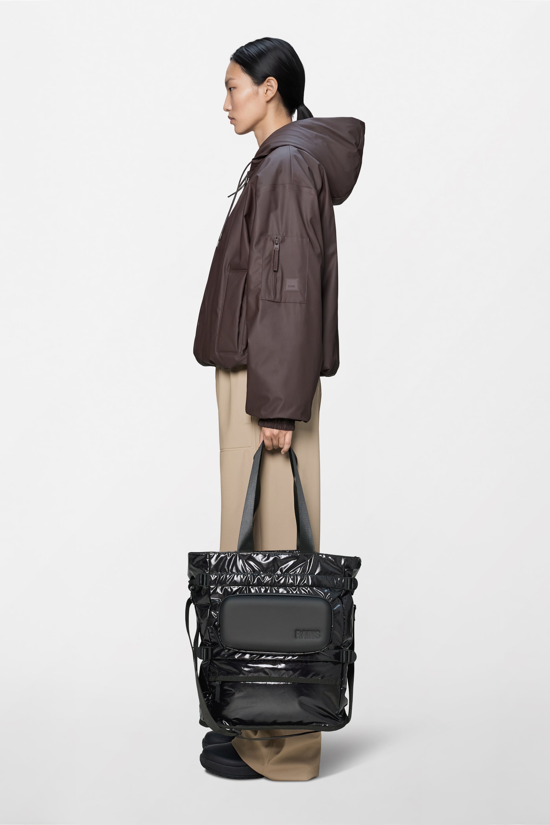 RAINS Sibu Shield Tote Bag Black 31L H42 x D14 x W36.50 cm Tote