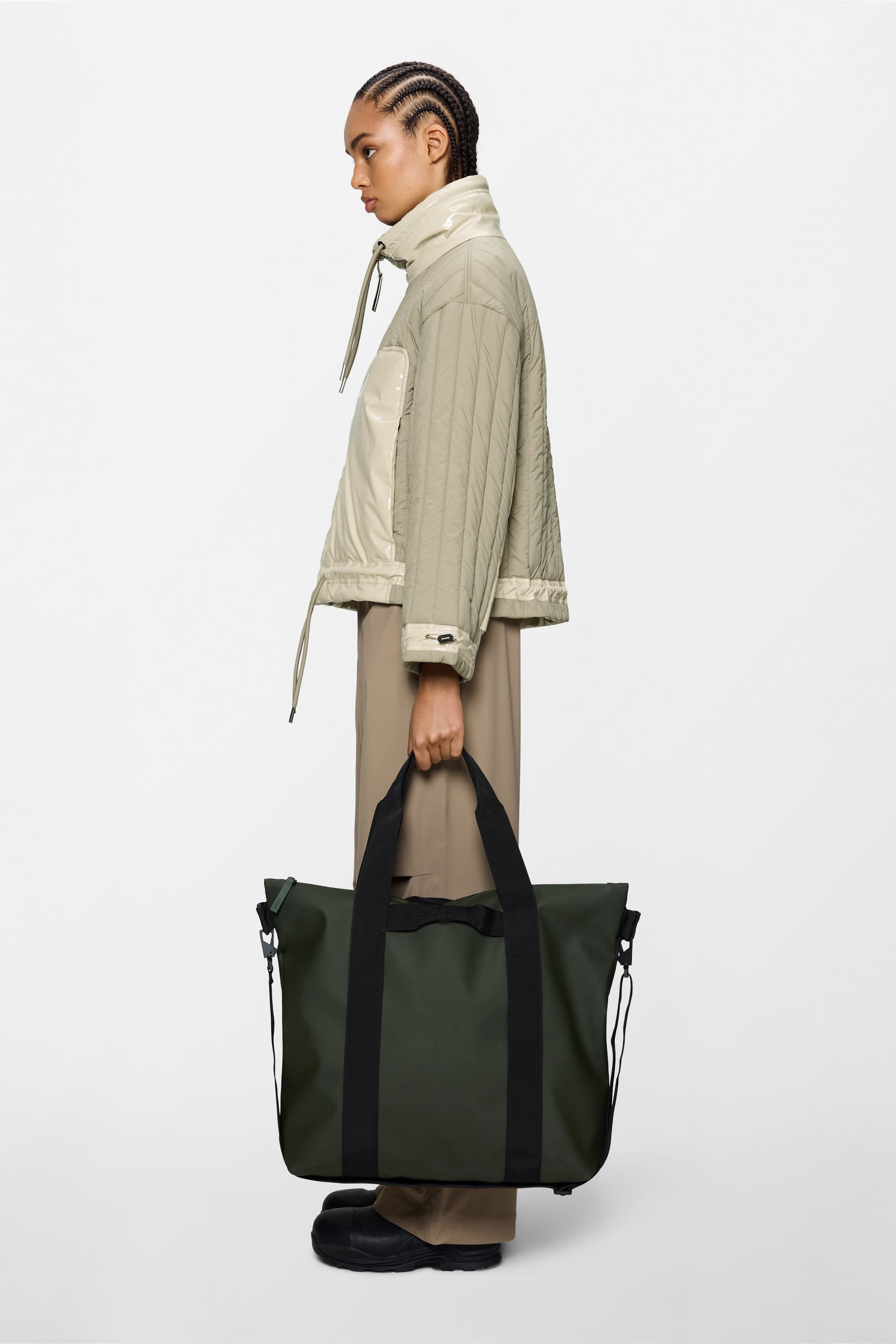 RAINS Tote Bag Green 23L H44 x D11 x W55 cm Tote