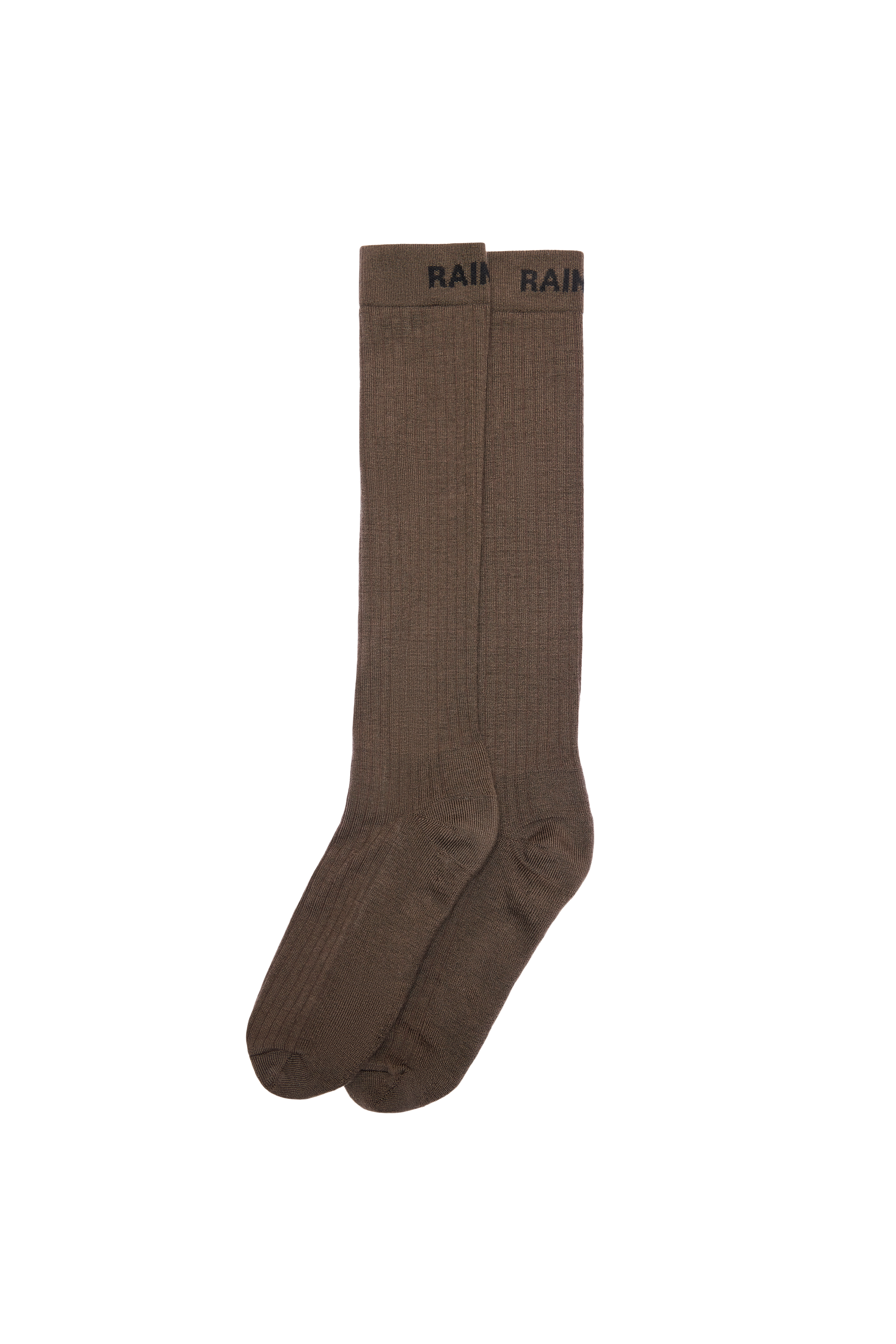 RAINS Logo Knee High Socks Bark Socks
