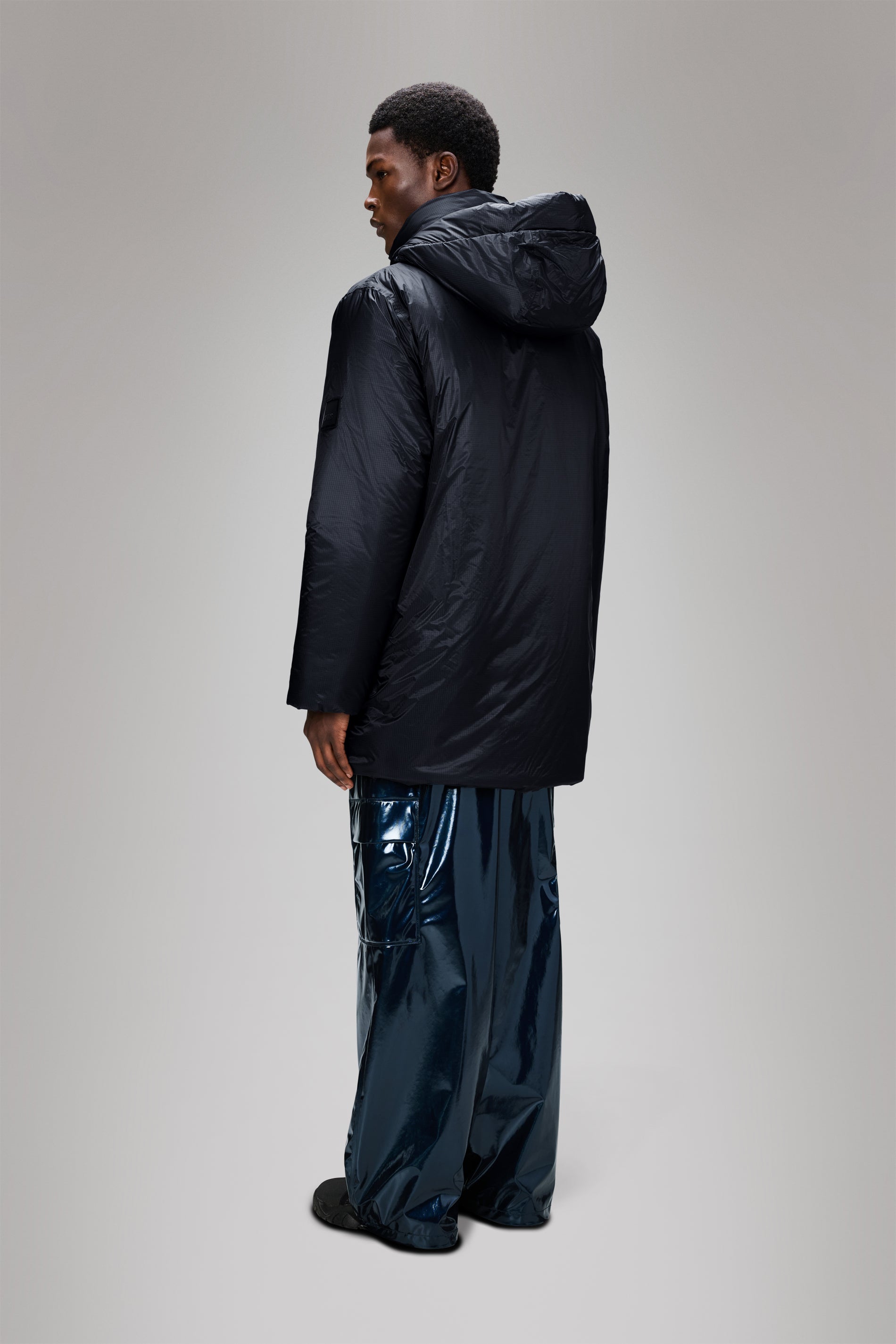 RAINS Torna Insulated Long Jacket Navy Jacket