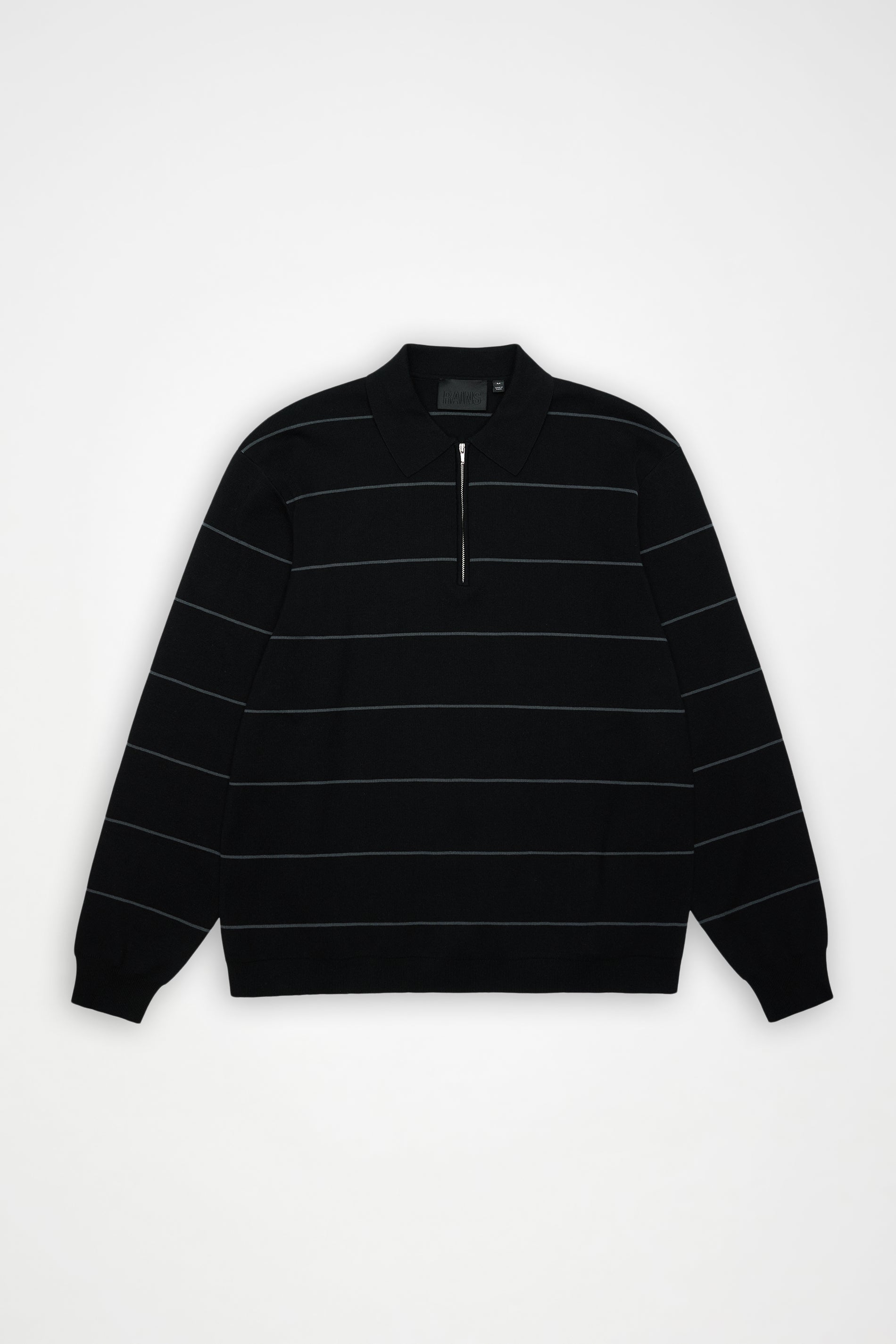 Striped Knit Long Sleeve Polo