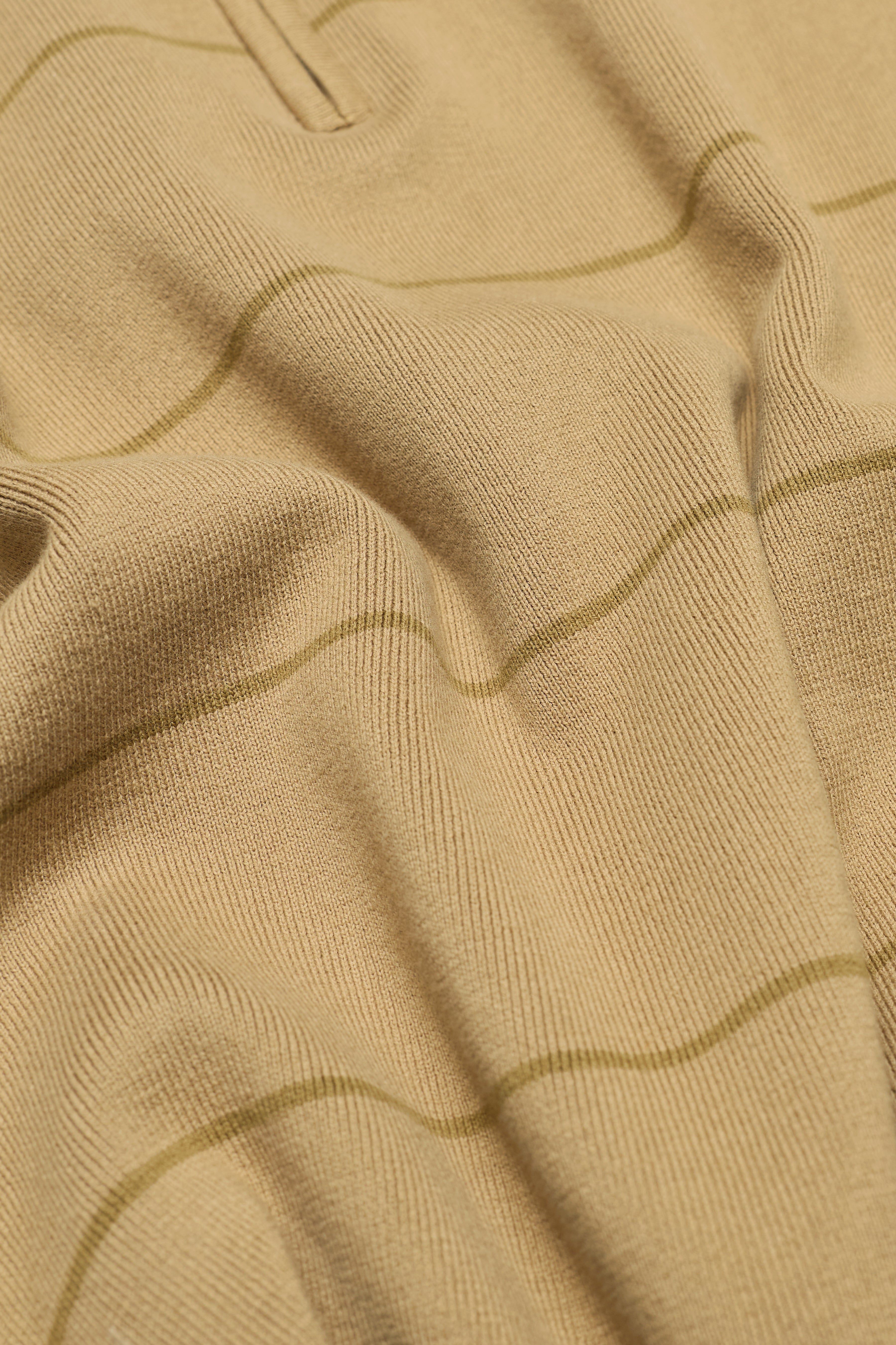 RAINS Striped Knit Polo Fawn Short Sleeve