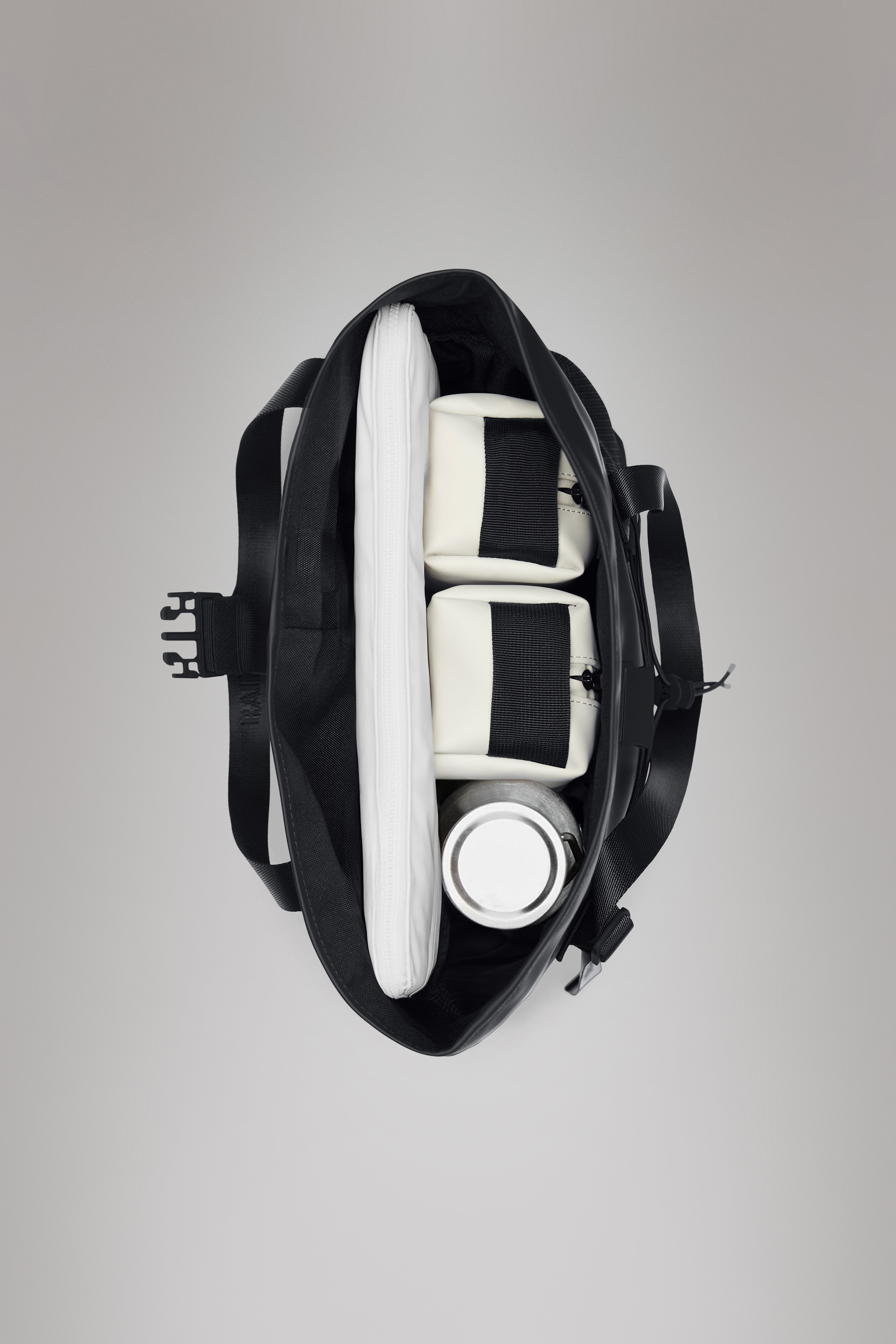 RAINS Trail Rolltop Tote Bag Black 23L H55 x D14 x W36 cm Tote