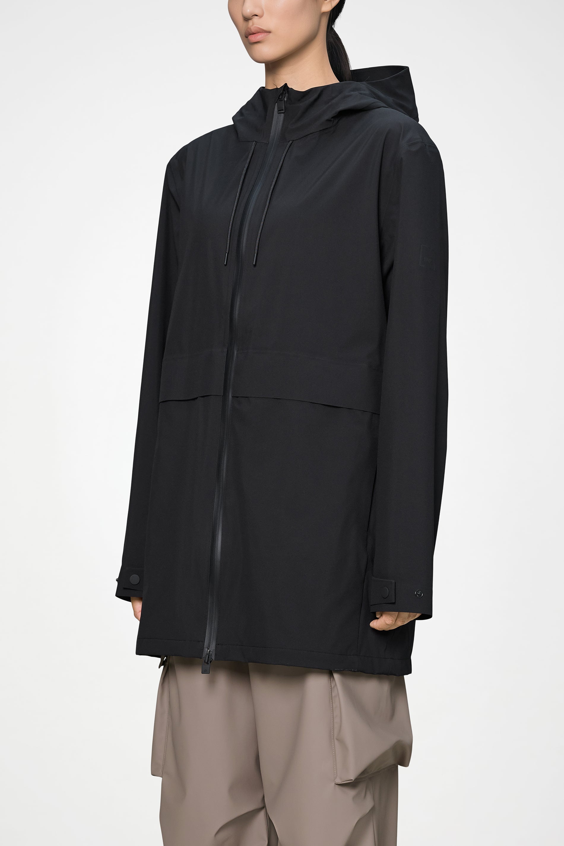 RAINS Suva Hardshell Long Jacket Black Jacket