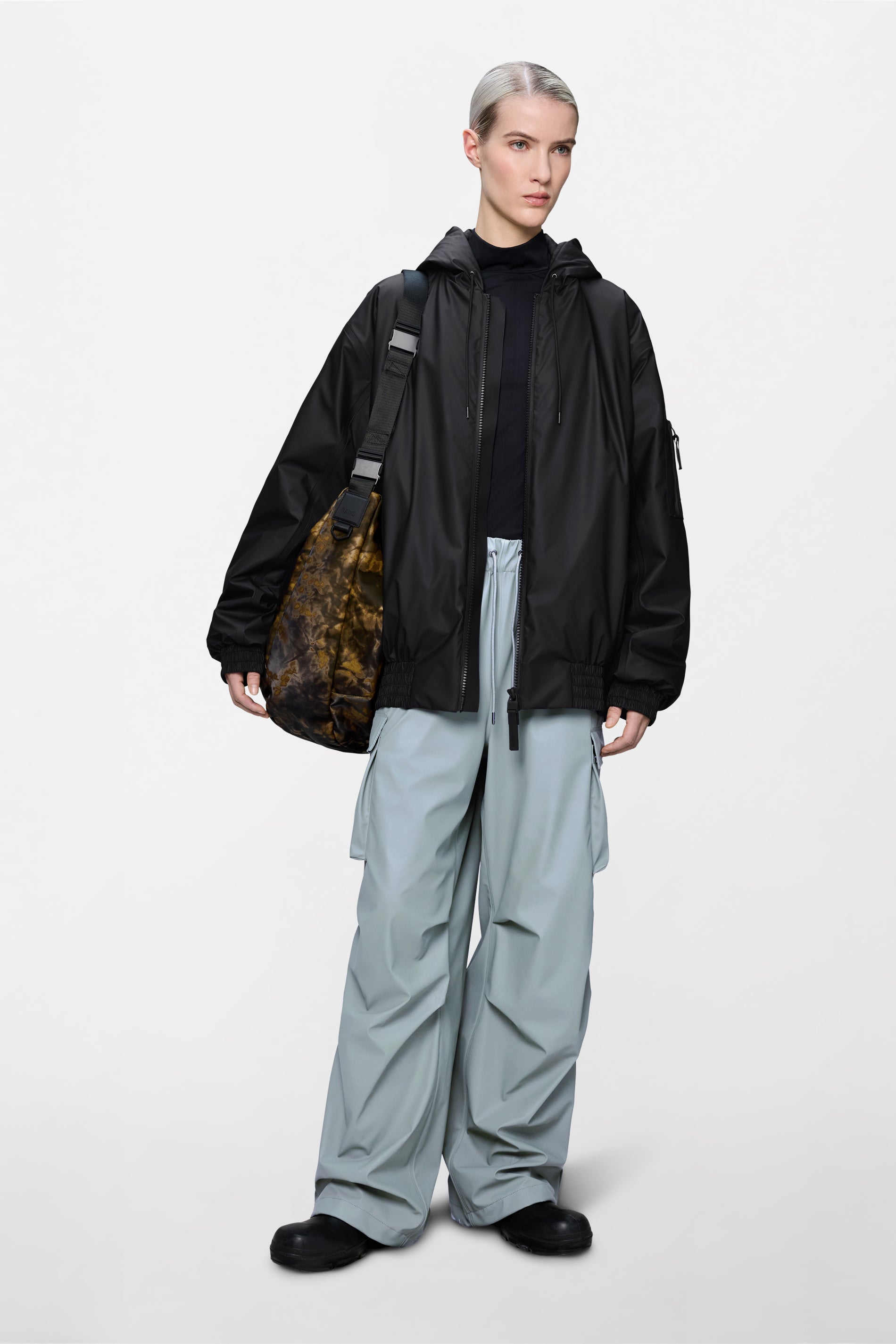 RAINS Lohja Insulated Bomber Jacket Black Jacket