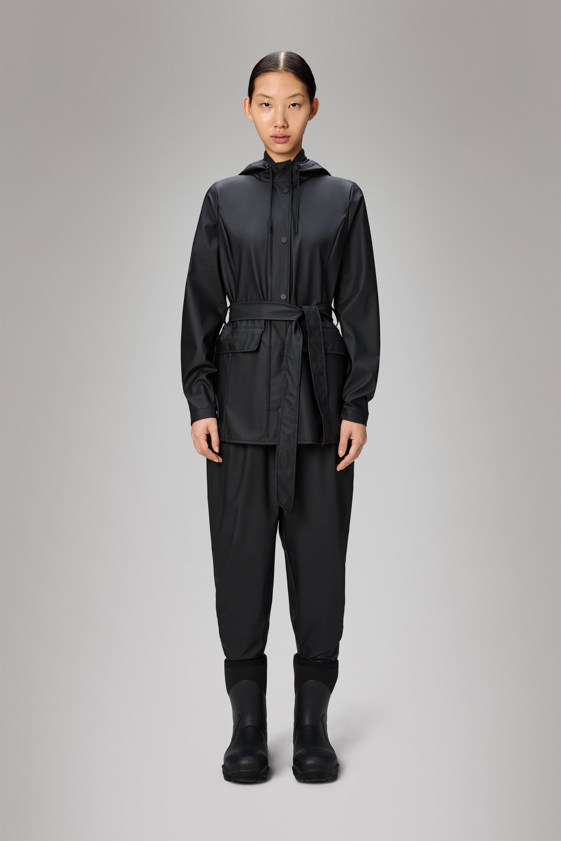 再お値下げ　RAINS Curve Jacket トレンチレインコート L/XL Rains® Curve Long Jacket in Black for €119 | 2-Year Warranty