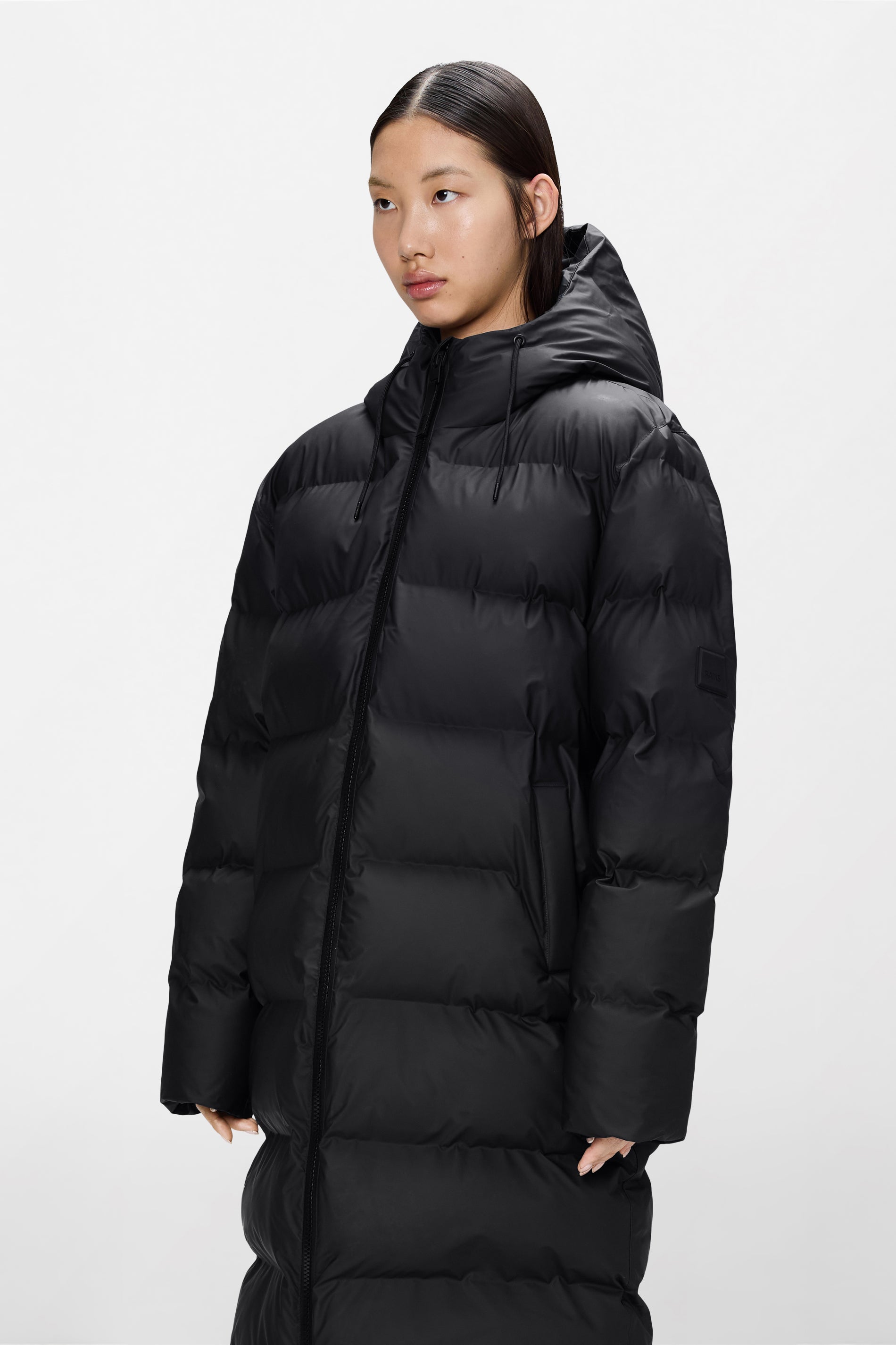 RAINS Alta Longer Puffer Jacket Black Jacket