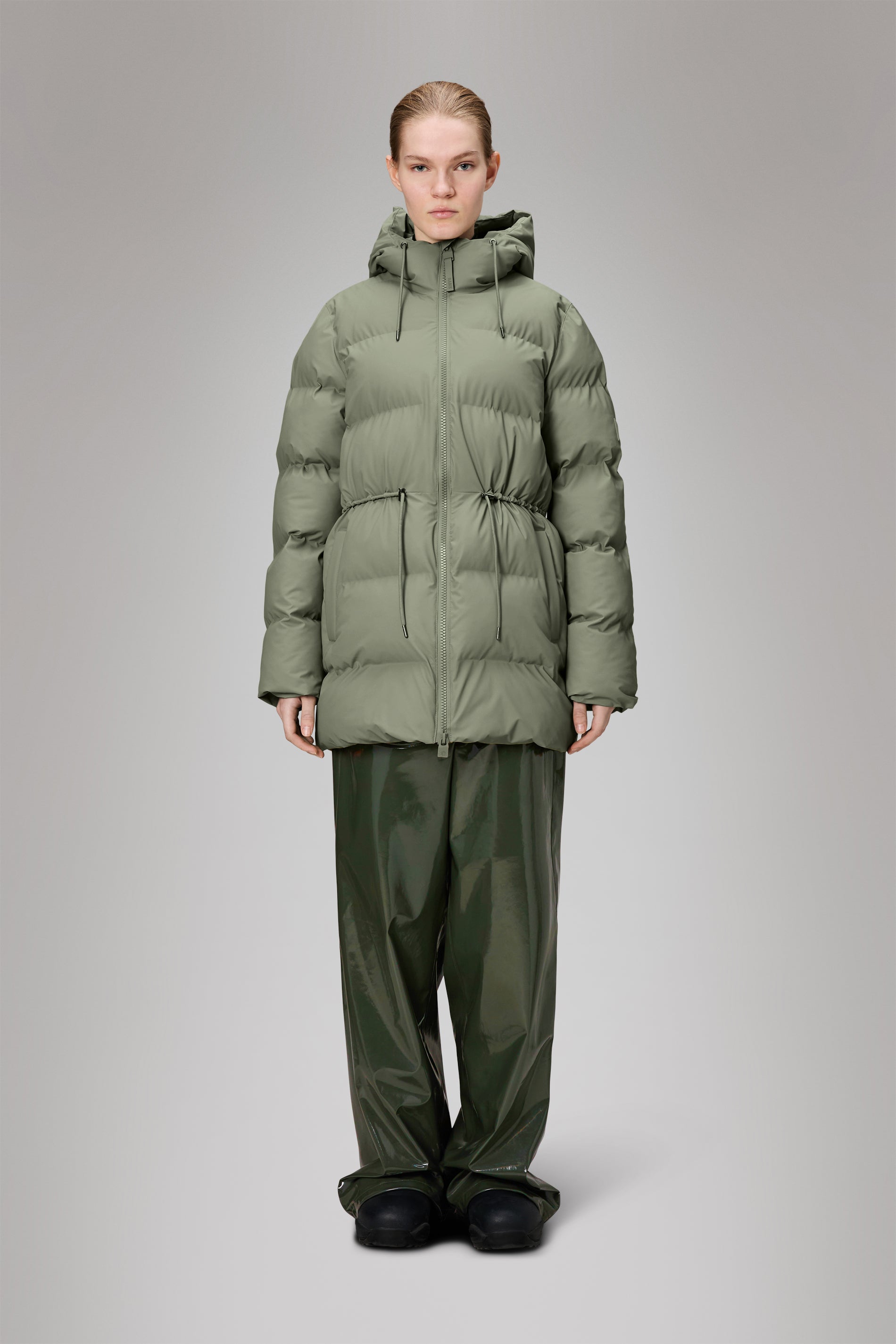 RAINS Alta Long Puffer String W Jacket Drift Jacket