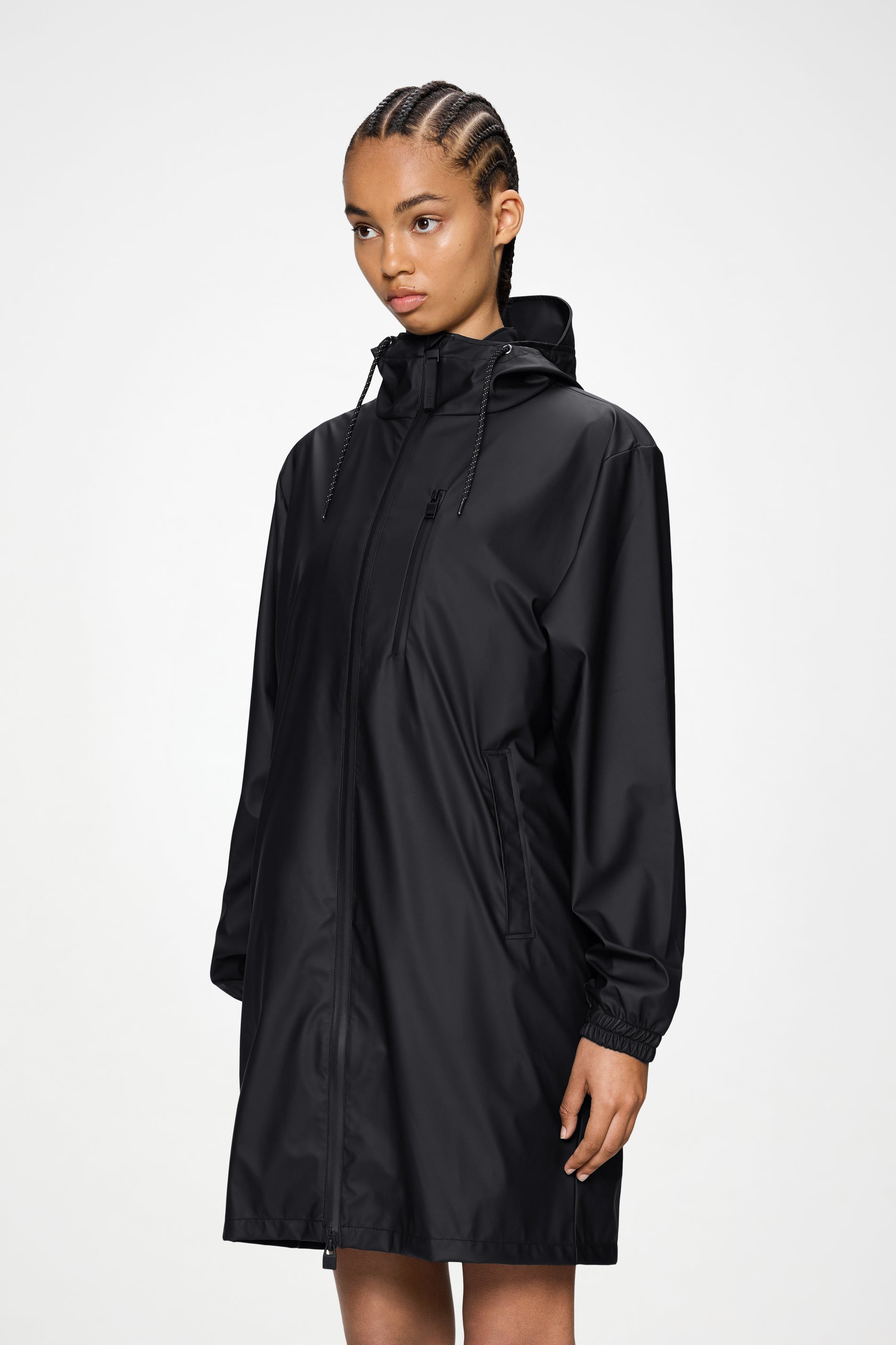 RAINS Long Storm Breaker Black Jacket