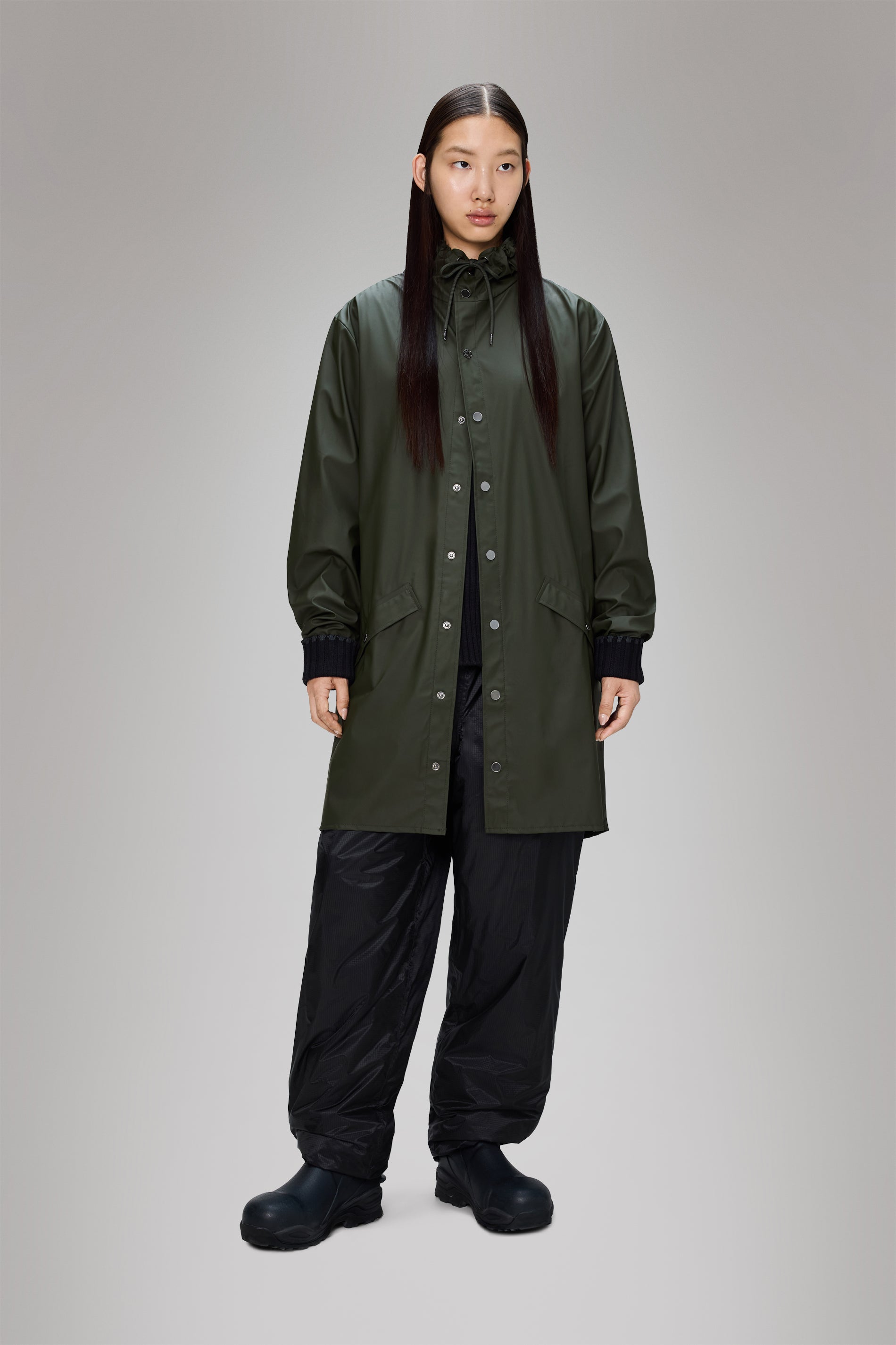 RAINS Long Jacket Green Jacket