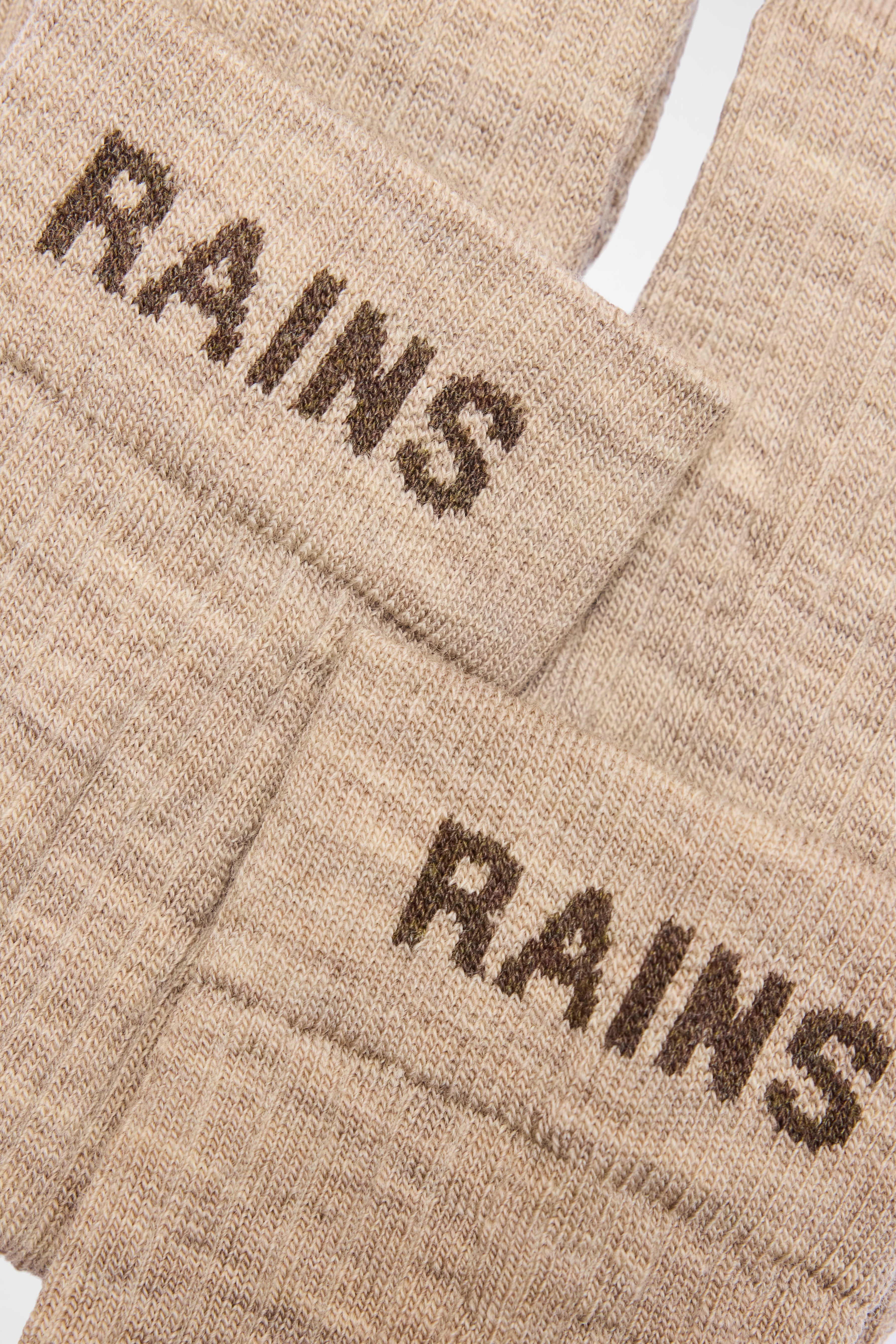 RAINS Logo Knee High Socks Beige Socks